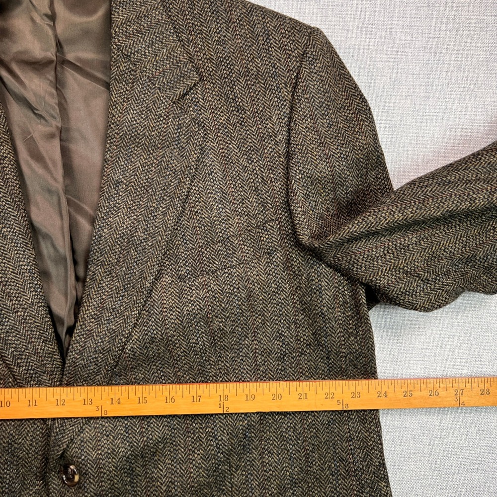 Vintage 90s Cricketeer Wool Tweed Sport Coat Blazer Men 48R Brown Academia Prep - Picture 9 of 16
